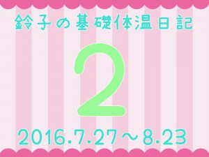 【基礎体温日記２】2016.7.27～2016.8.23